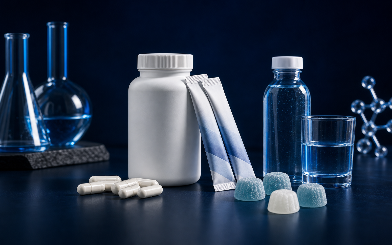 Finished nutraceutical product mockups for magnesium glycinate applications